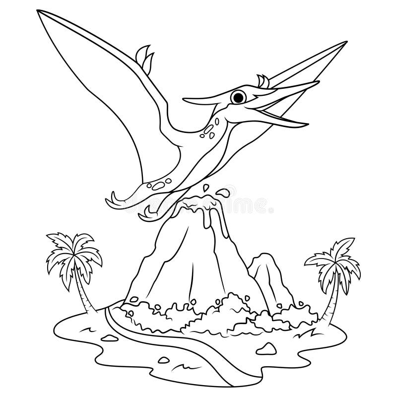 Pteranodon coloring stock illustrations â pteranodon coloring stock illustrations vectors clipart