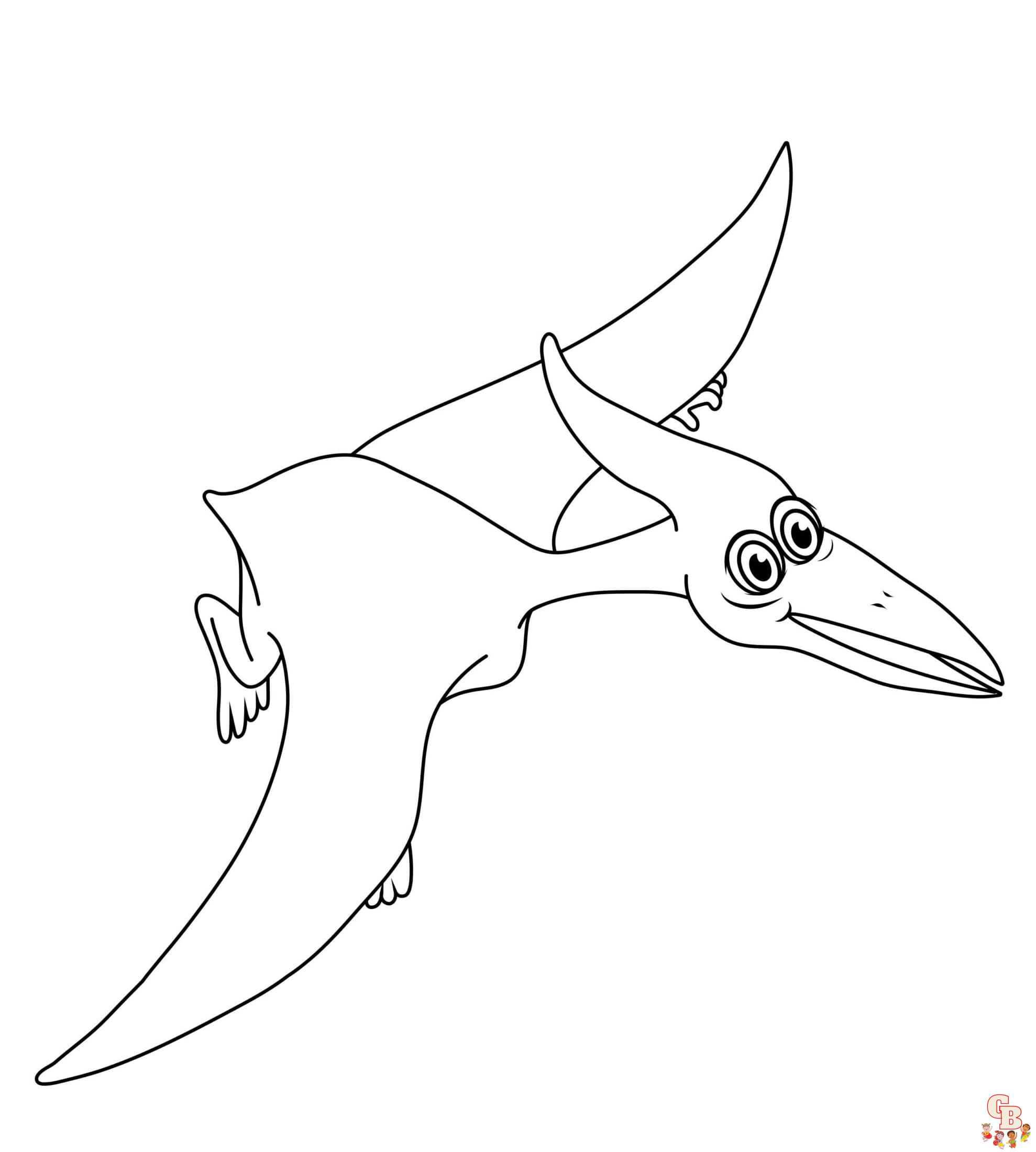 Printable pteranodon coloring pages free for kids and adults