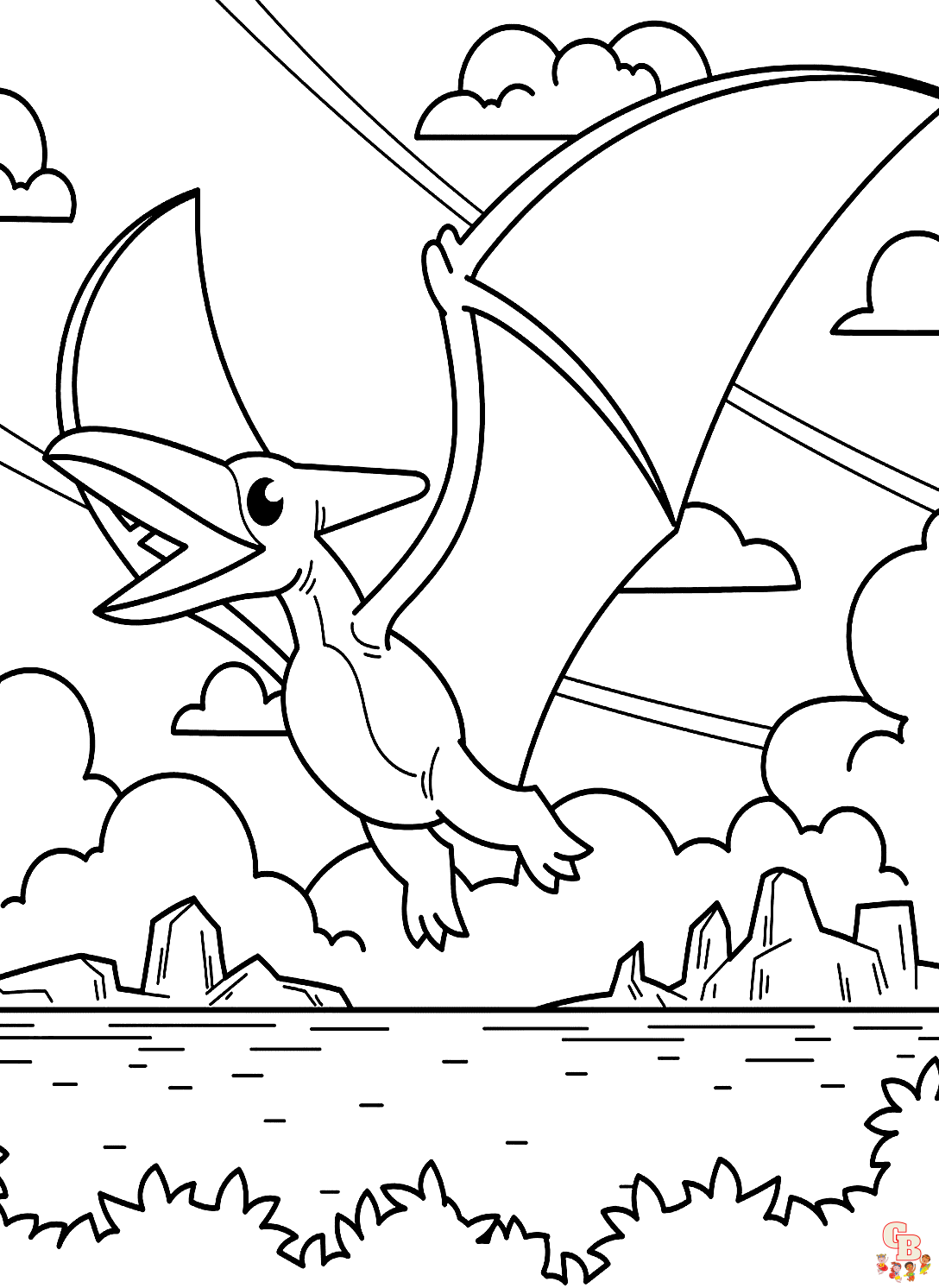 Printable pteranodon coloring pages free for kids and adults