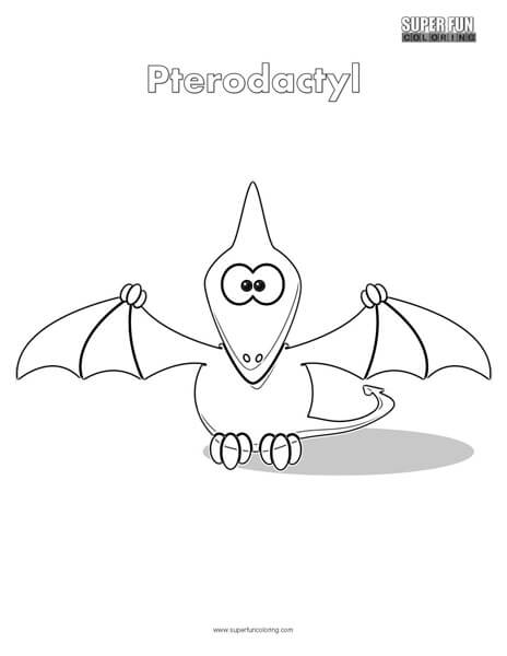 Cartoon pterodactyl coloring page