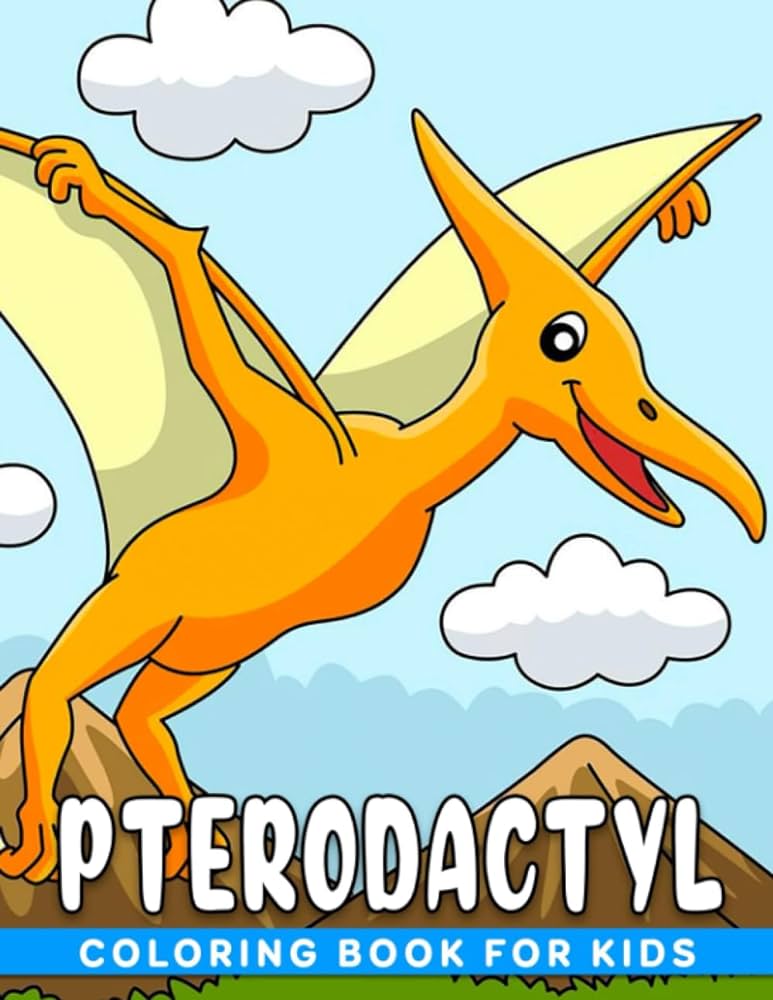 Pterodactyl coloring book for kids high