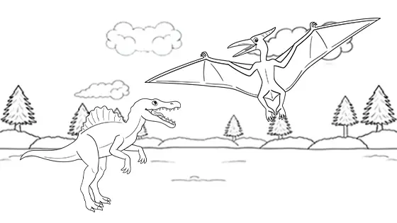 Pterodactyl coloring pages for kids free pdfs