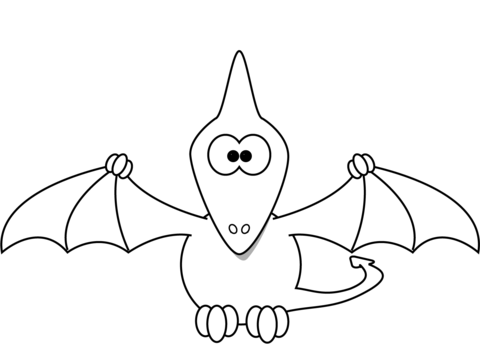 Cartoon pterodactyl coloring page free printable coloring pages