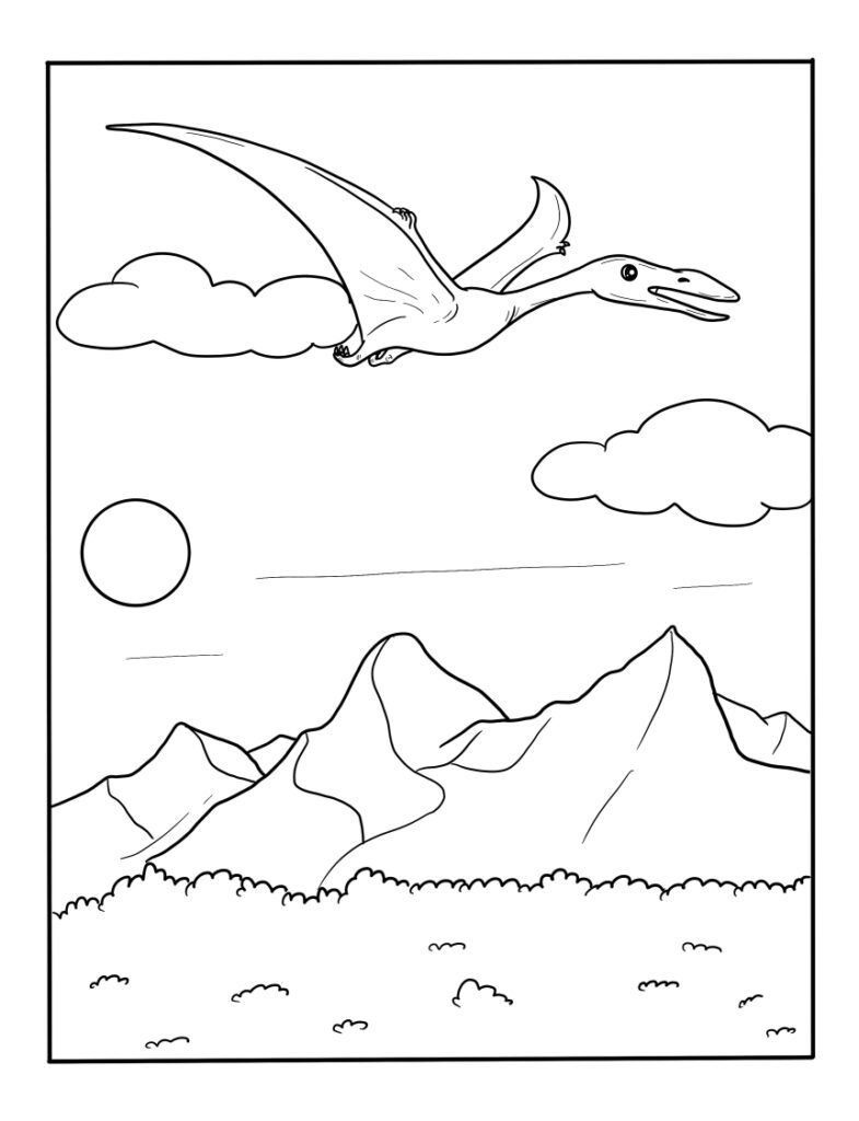 Pterodactylus coloring pages for kids free printable