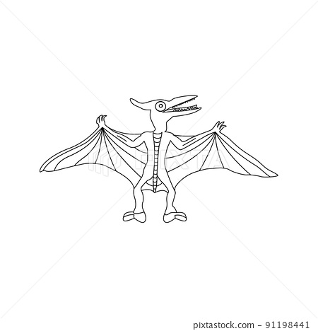 Pterodactyl line colouring book