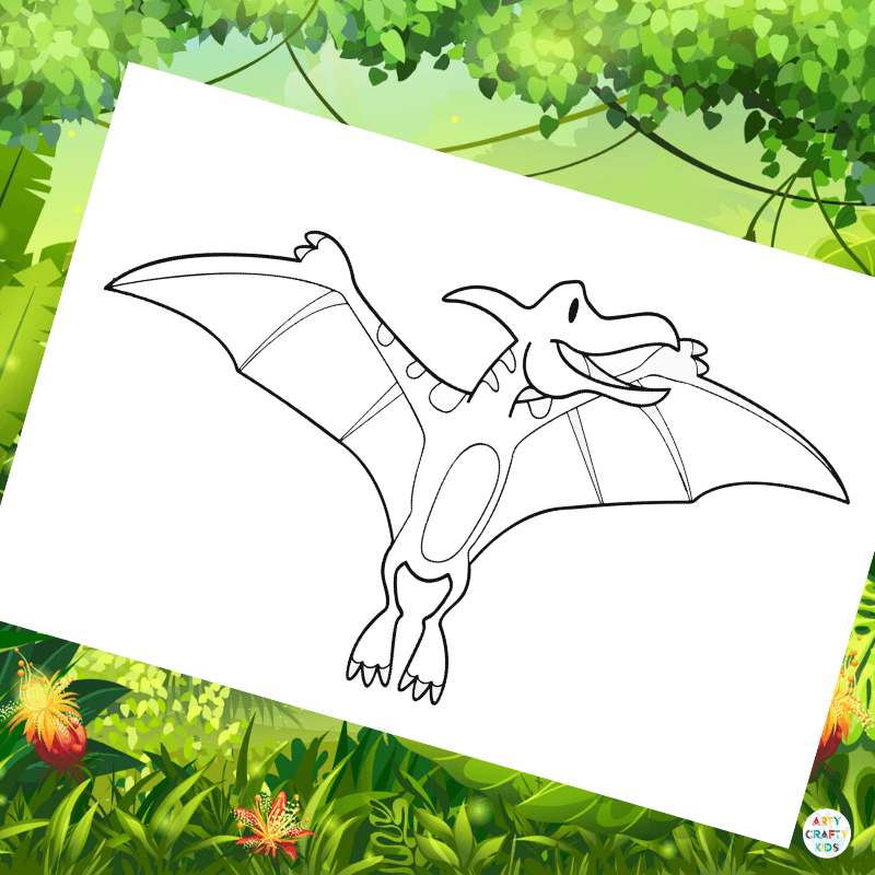 Pterodactyl colouring page