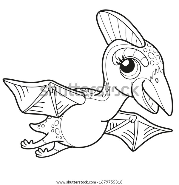 Coloring book children baby pterodactyl vector stock vector royalty free