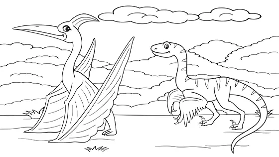 Pterodactyl coloring pages for kids free pdfs