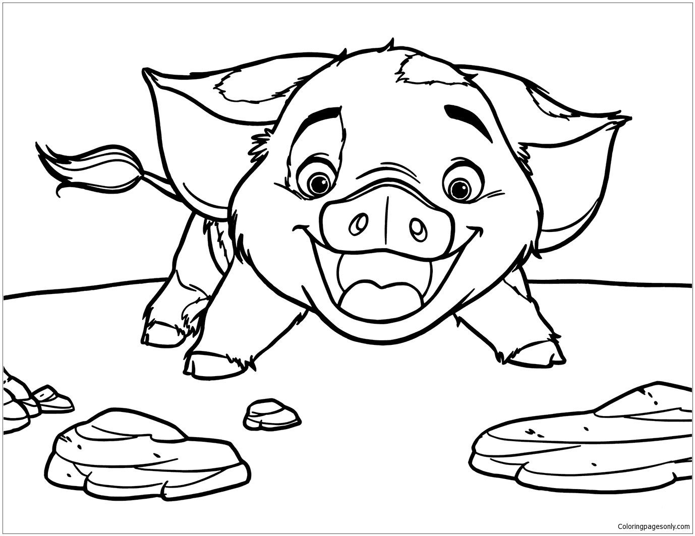 Pua pig from moana coloring page moana coloring moana coloring pages cartoon coloring pages