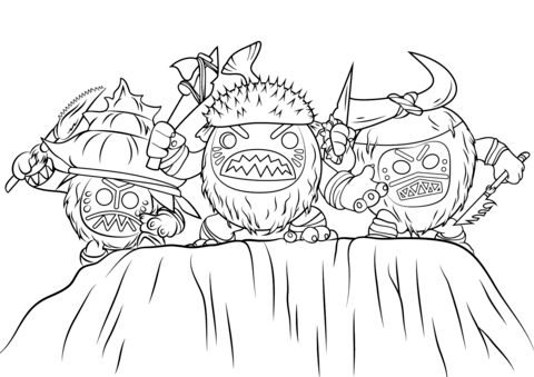 Kakamora from moana coloring page free printable coloring pages