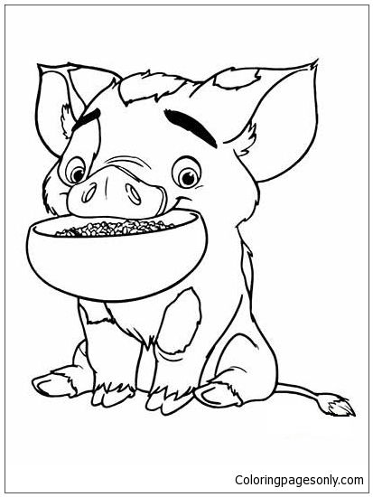 Pua pig from moana coloring page httpcoloringpagesonlypagespua