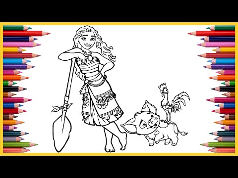 Coloring moana pua heihei coloring pages disney princess moana coloring pages