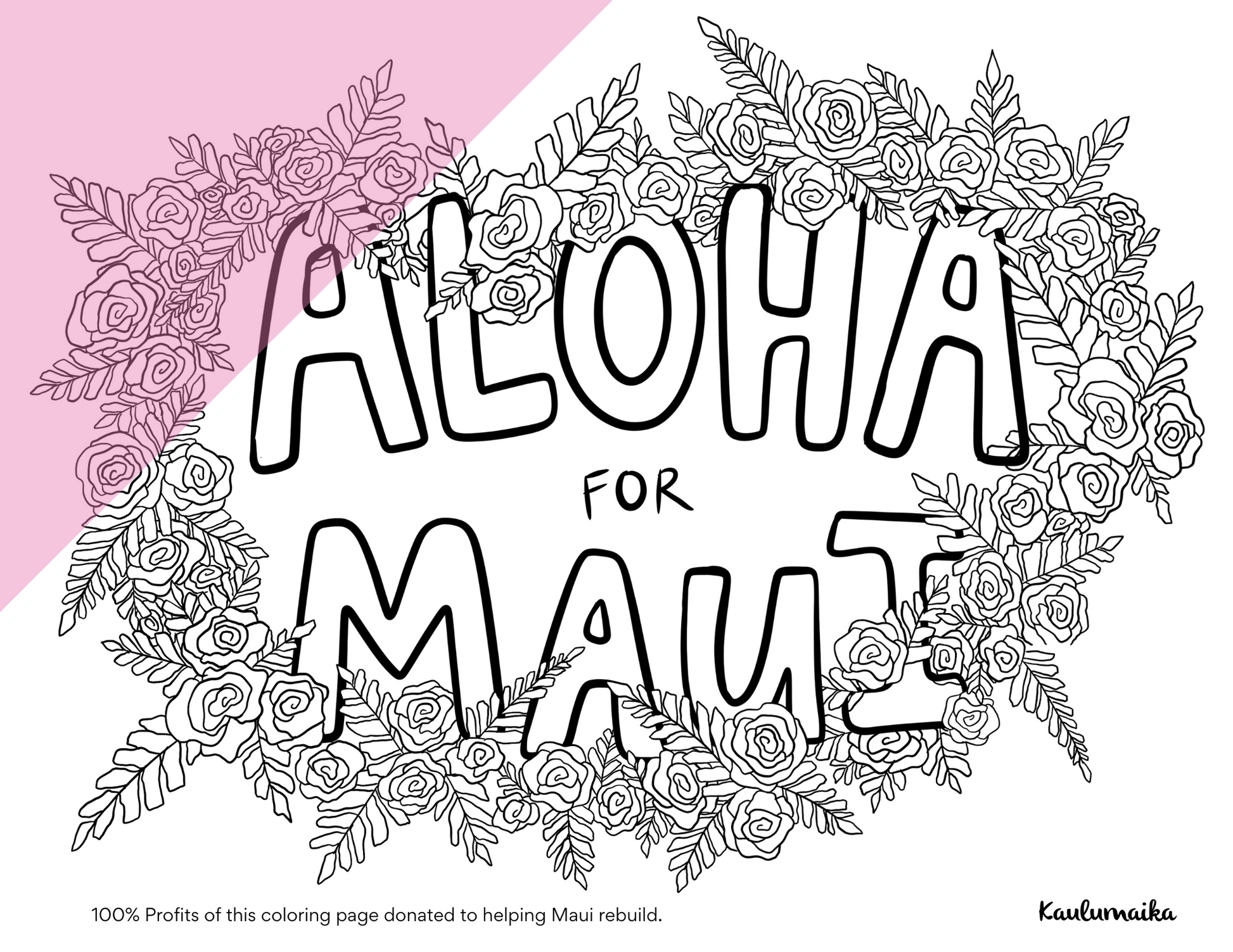 Aloha for maui coloring pages â