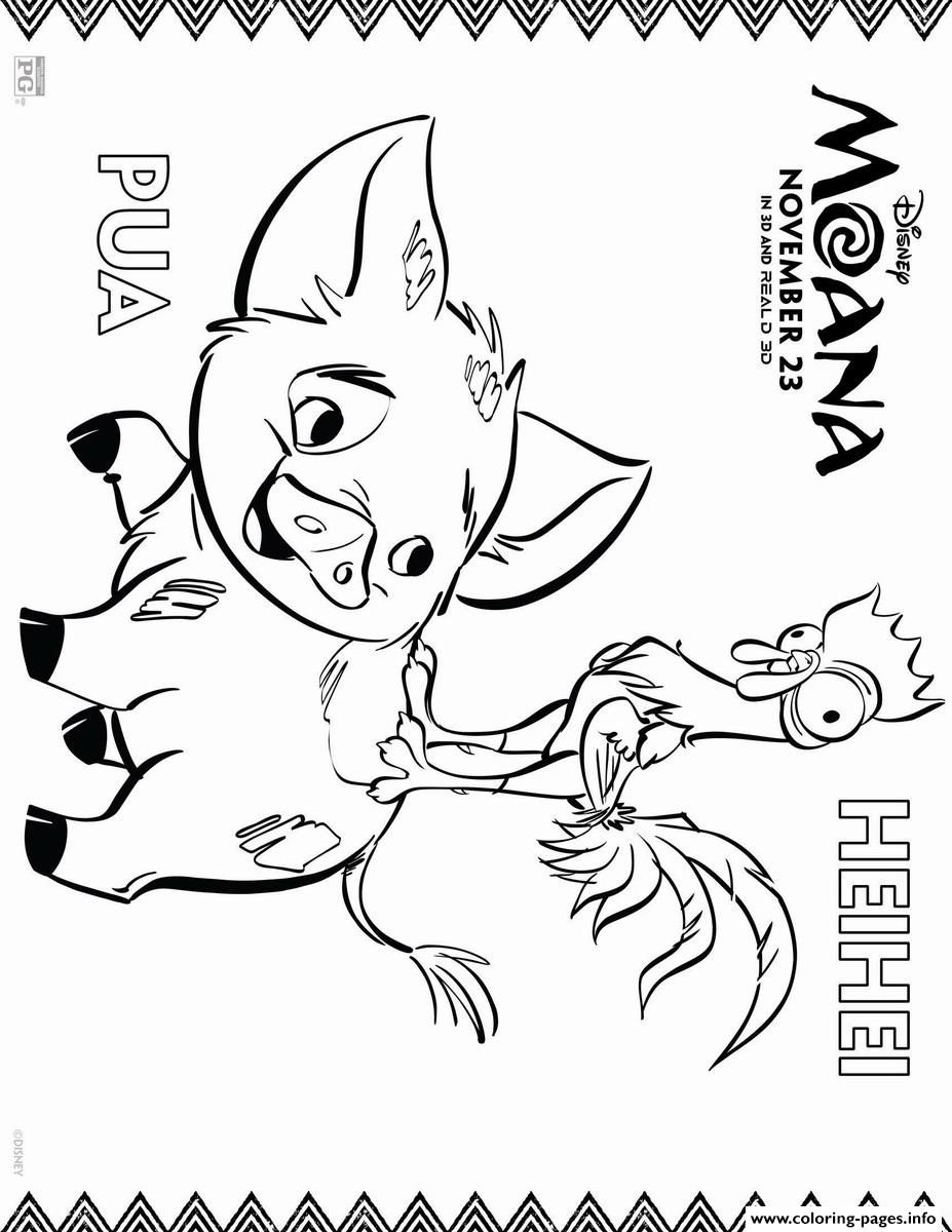 Moana pua pig coloring page printable