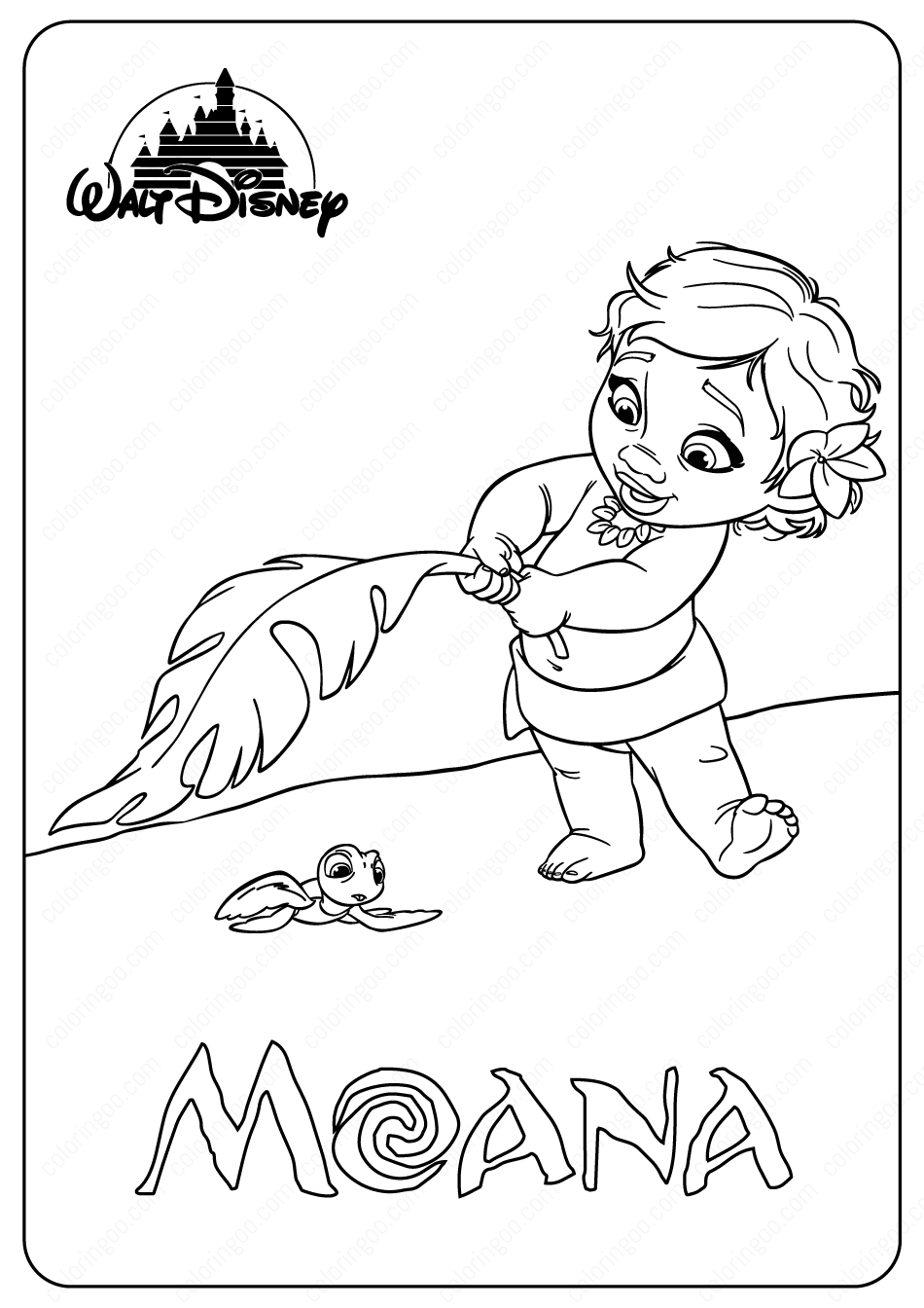 Printable disney baby moana coloring pages