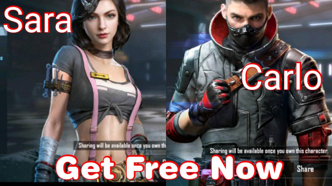 Avslr gamers on get free sara and carlo character in pubg mobile ð limited time httpstcovvqjqmi httpstcocsdruf