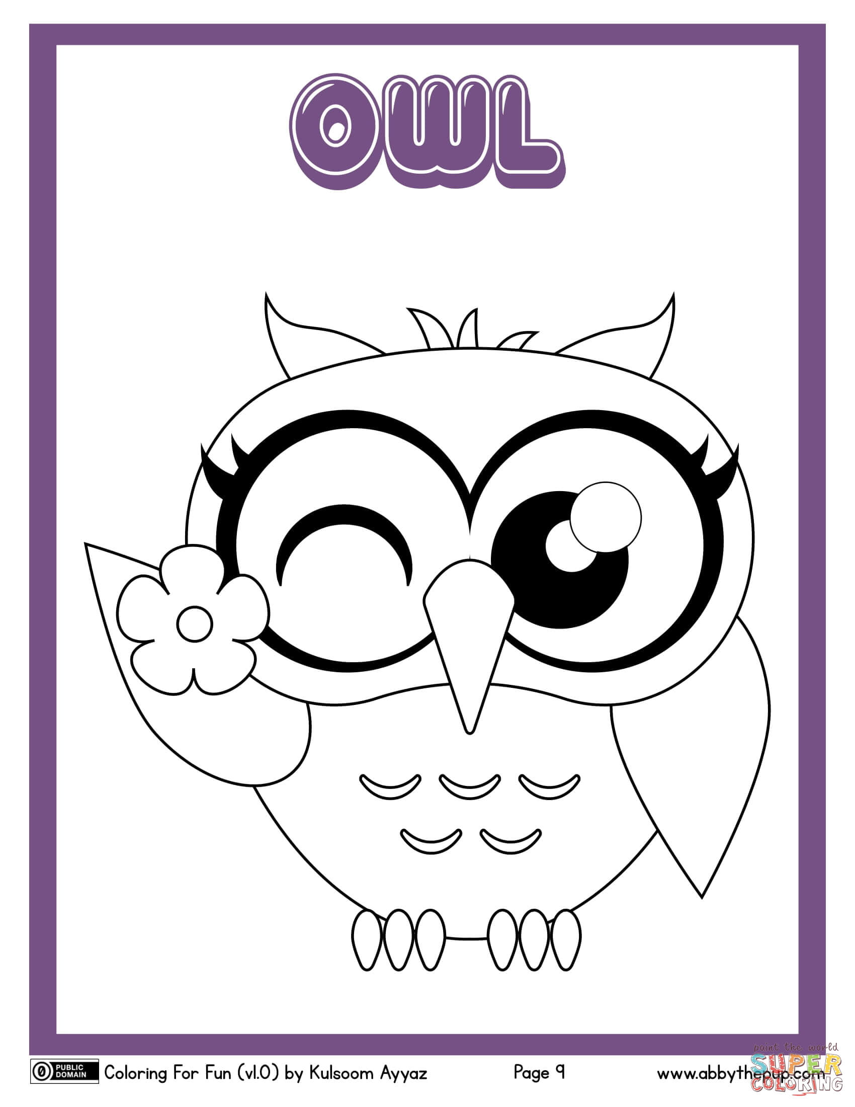 Cute owl coloring page free printable coloring pages