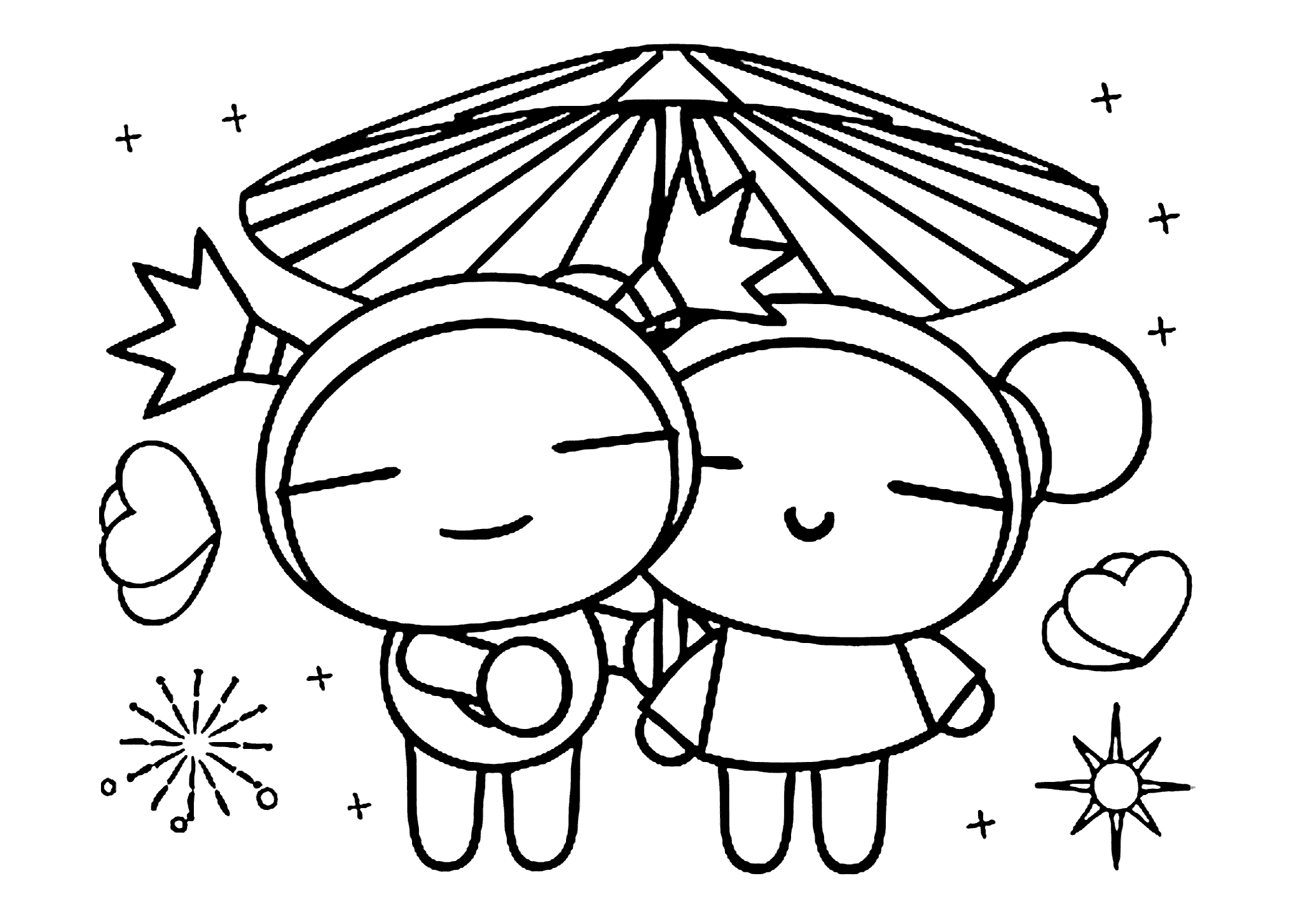 Love pucca coloring pages for kids printable free cartoon coloring pages cute coloring pages umbrella coloring page