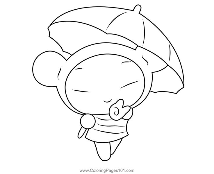 Pucca with umbrella coloring page umbrella coloring page coloring pages pucca