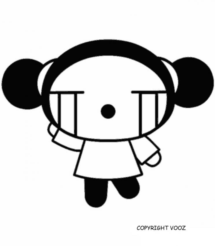 Pucca is crying coloring pages