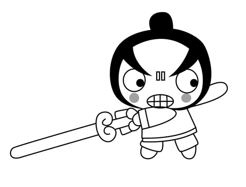 Chang from pucca coloring page