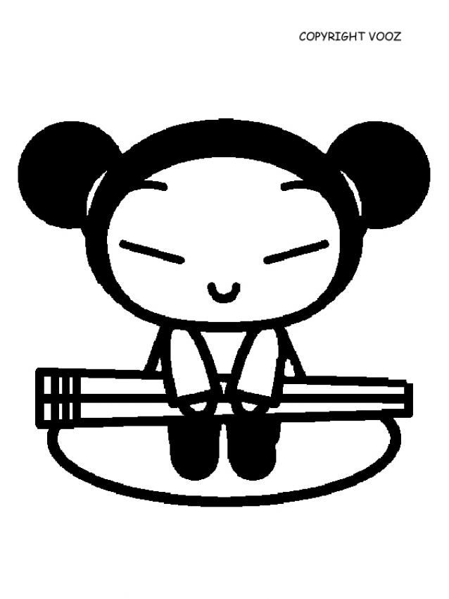 Pucca and her chopsticks coloring page pucca coloring pages cartoon coloring pages