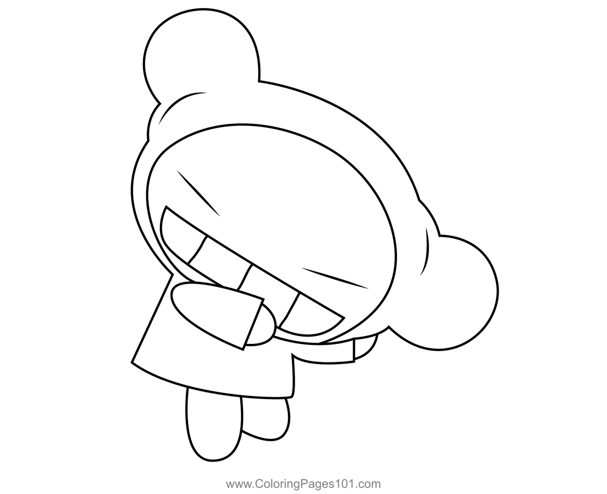 Pucca smiling coloring page for kids