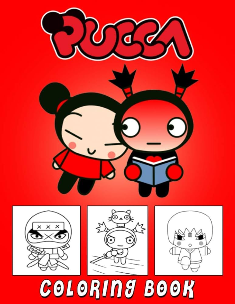 Pucca coloring book funny coloring book with images for kids of all ages with your favorite pucca characters by