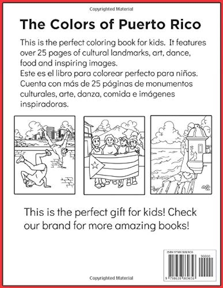 The colors of puerto rico a coloring book for kids showing puerto rican culture colors of america fernãndez gabriel nosiac mit fernãndez gabriel books