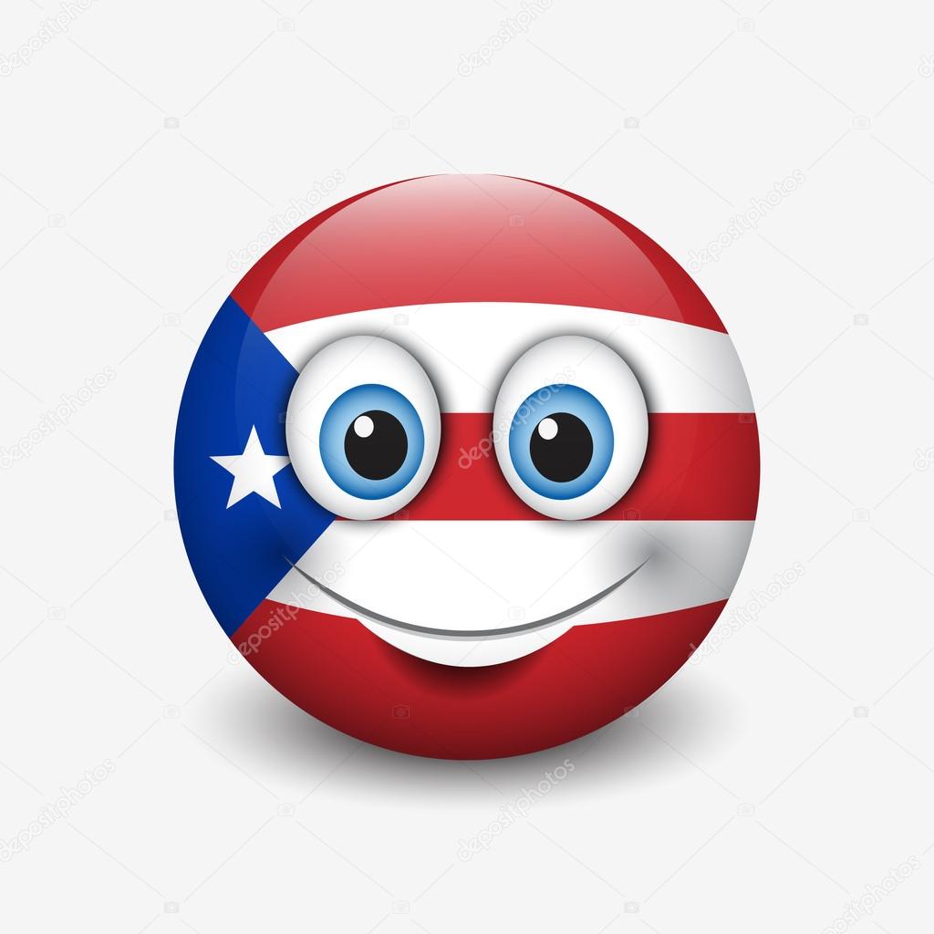 Puerto rico flag smiley stock vector by ipetrovic