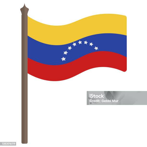 Flag of venezuela sketch vector illustration coloring book for children the tricolor is decorated with eight