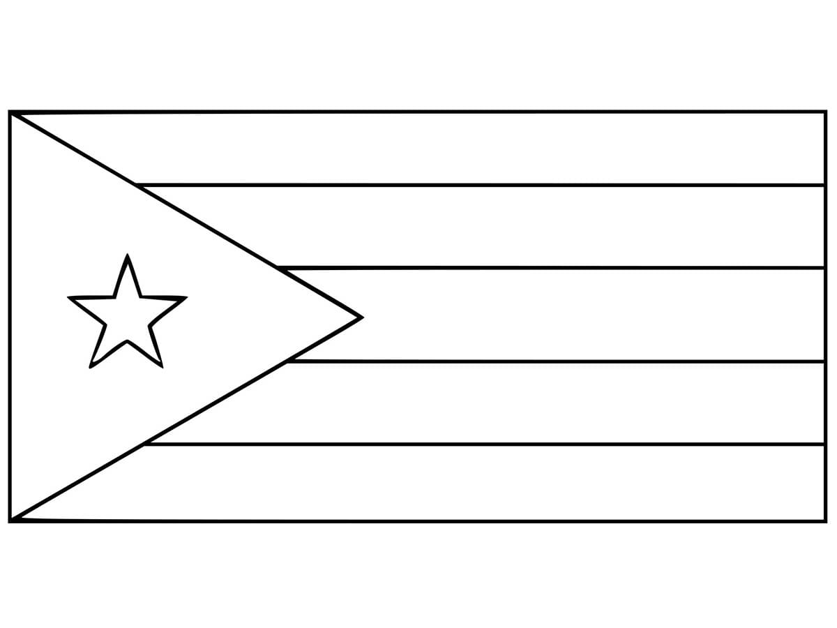 Cuba flag coloring page