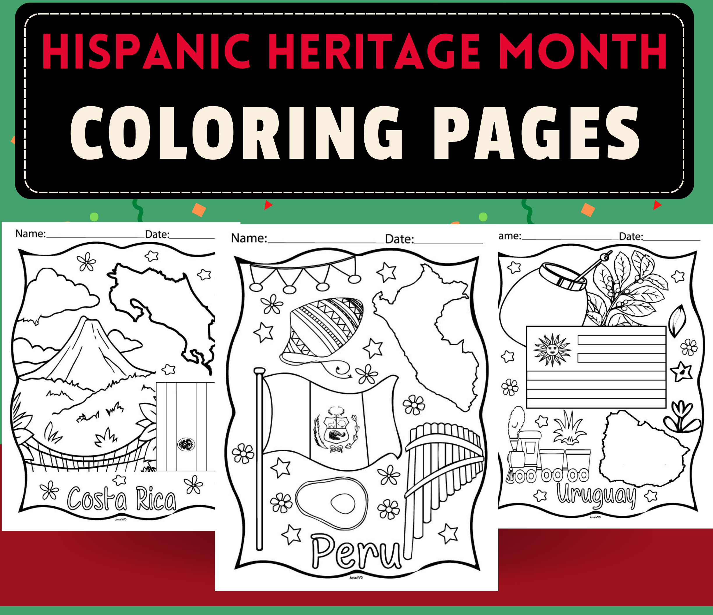 Exploring hispanic heritage vibrant coloring pages from around the world made by teachers