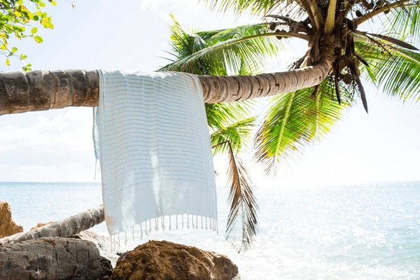 Beach towel hanging royalty