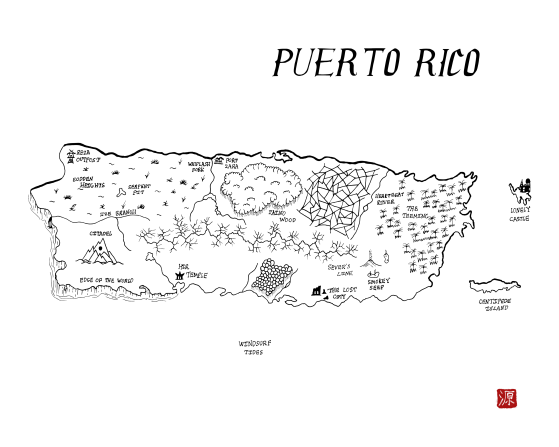 Puerto rico as a fantasy map by alda yuan