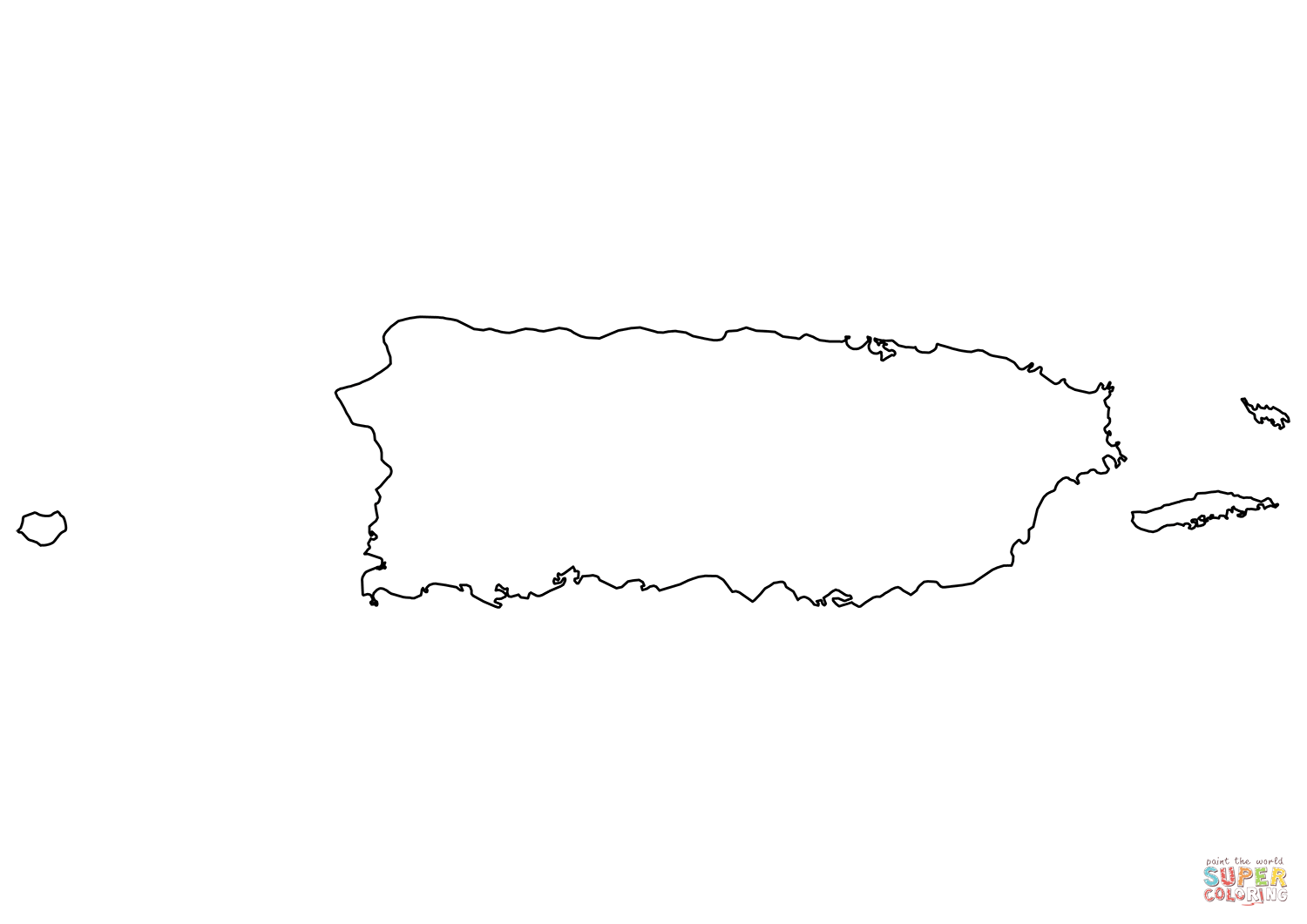 Outline map of puerto rico coloring page free printable coloring pages