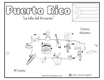Explore puerto rico a country coloring activity by mommymaestra