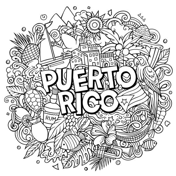 Puerto rico landscape stock illustrations royalty