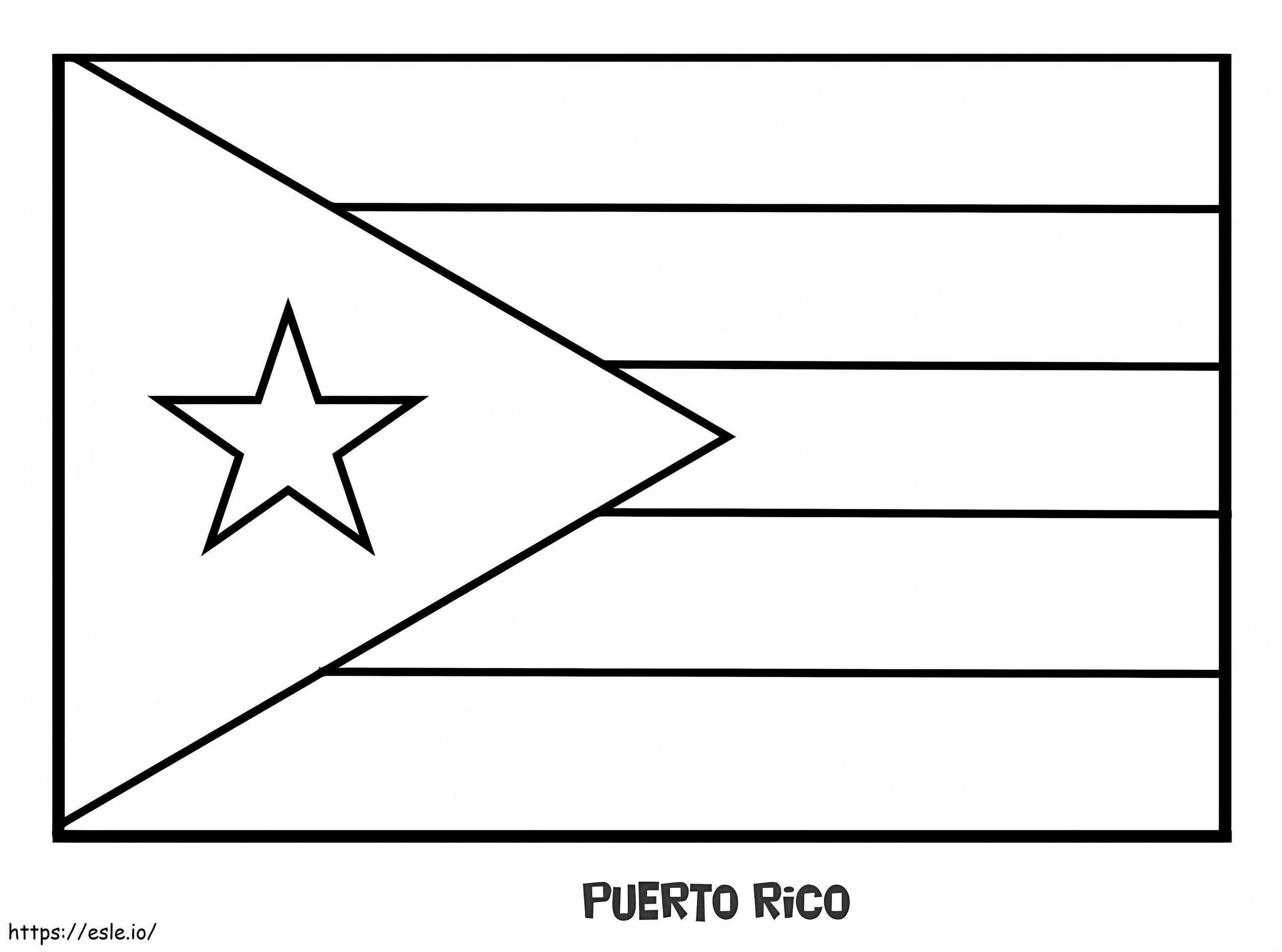 Flag of puerto rico coloring page