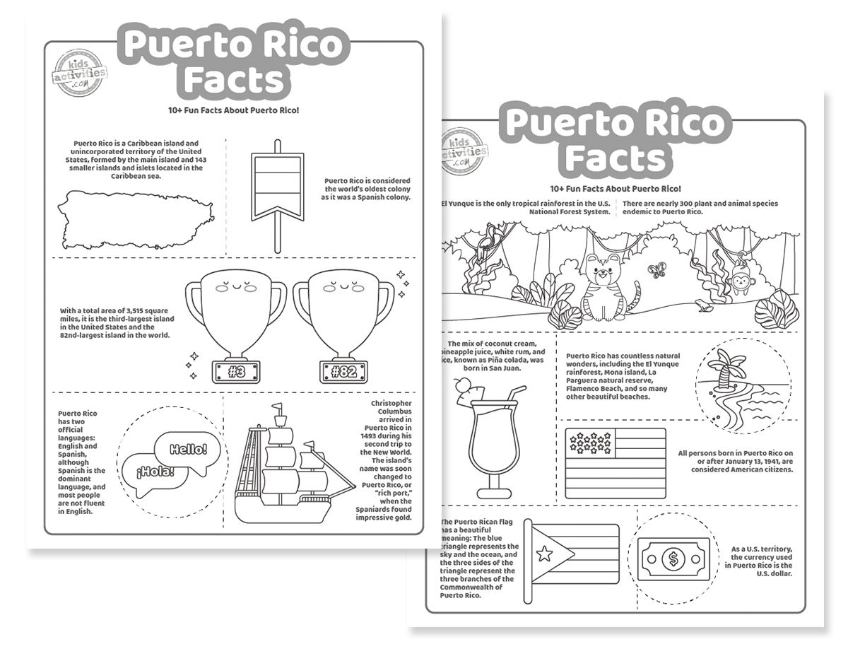 Fun puerto rico facts coloring pages kids activities blog