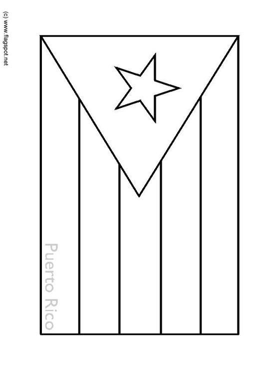 Coloring page flag puerto rico