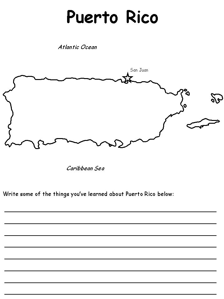 Puerto rican map flag coloring pages puerto rico map puerto rico