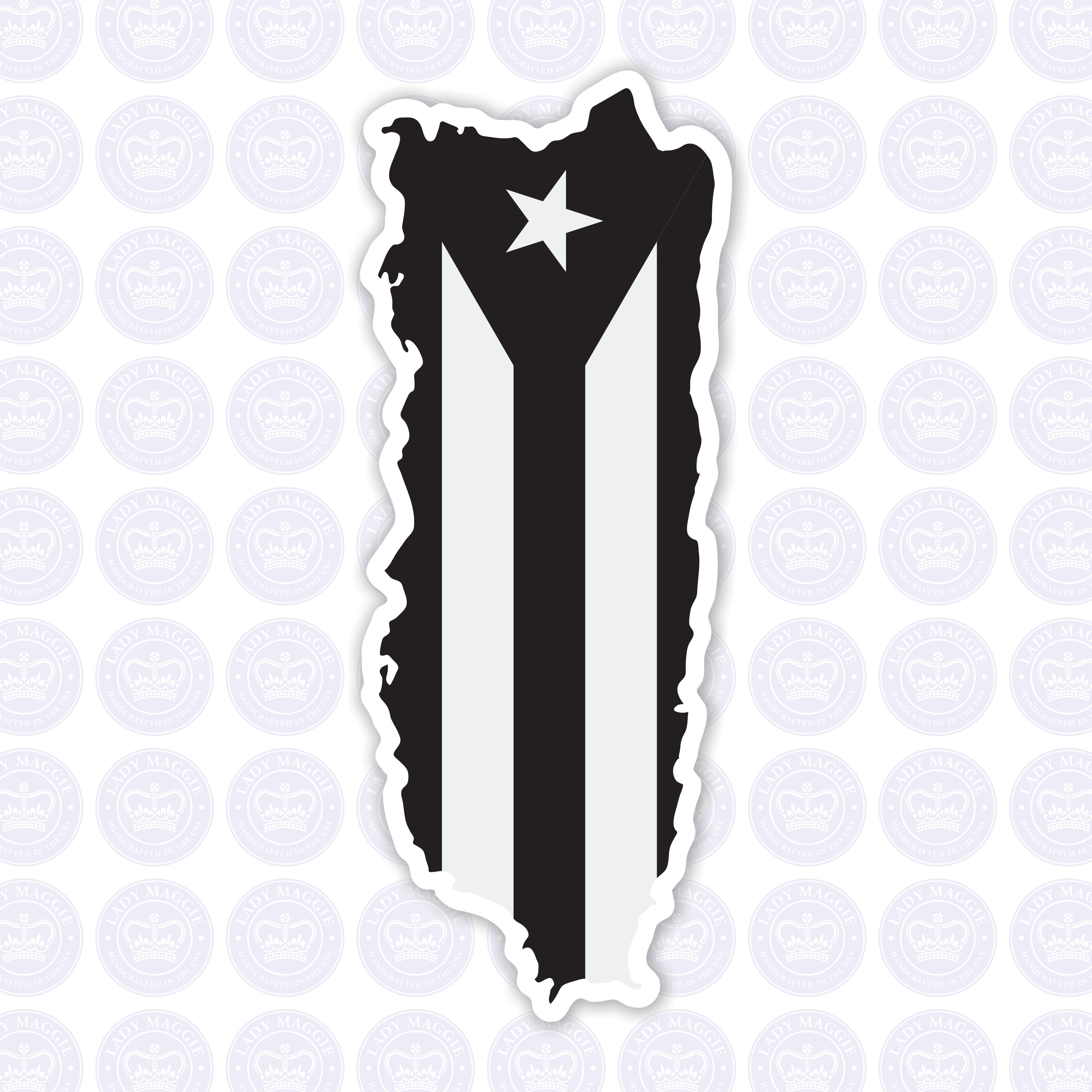 Puerto rico resistance flag decal puerto rico black white resistance flag sticker puerto rican resistance flag decal