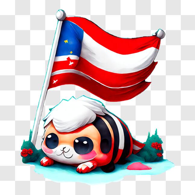 Download adorable dog with puerto rico flag png online