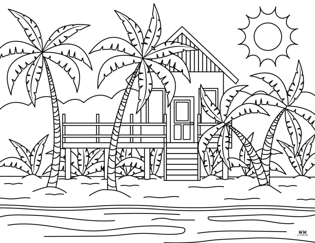 Beach coloring pages