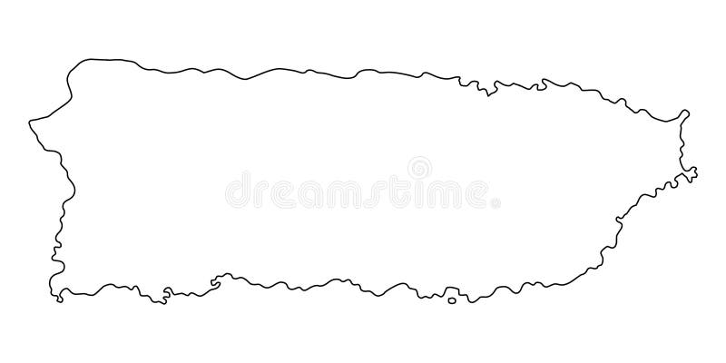 Puerto rico map outline vector illustration stock vector