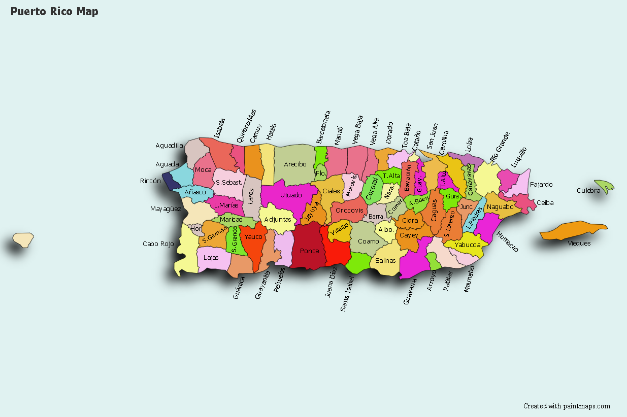 Create custom puerto rico map chart with online free map maker