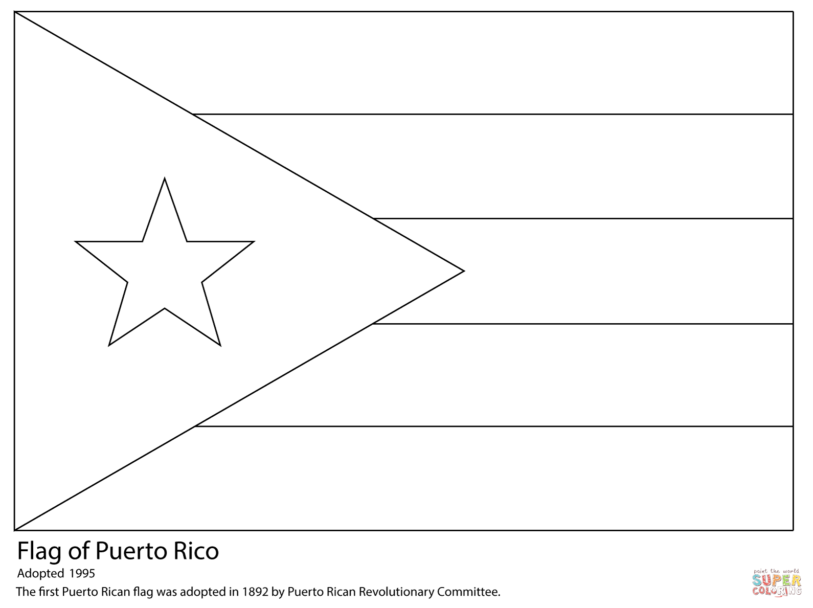 Puerto rico flag coloring page free printable coloring pages