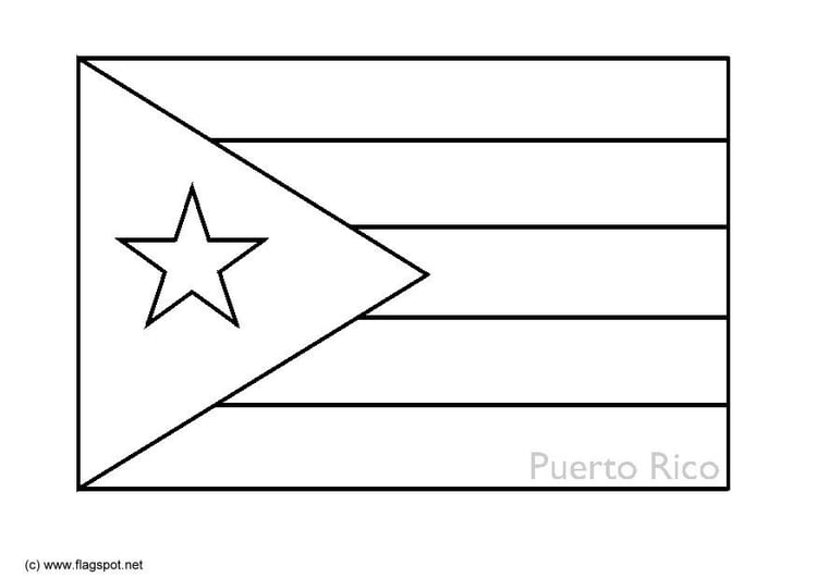 Coloring page flag puerto rico