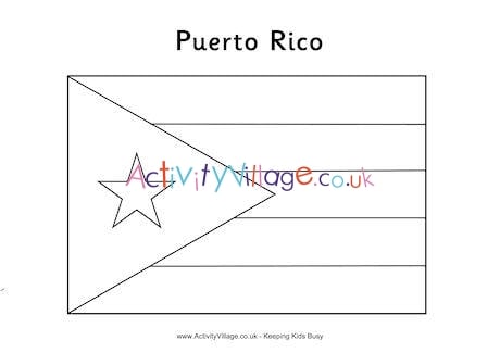 Puerto ri flag louring page